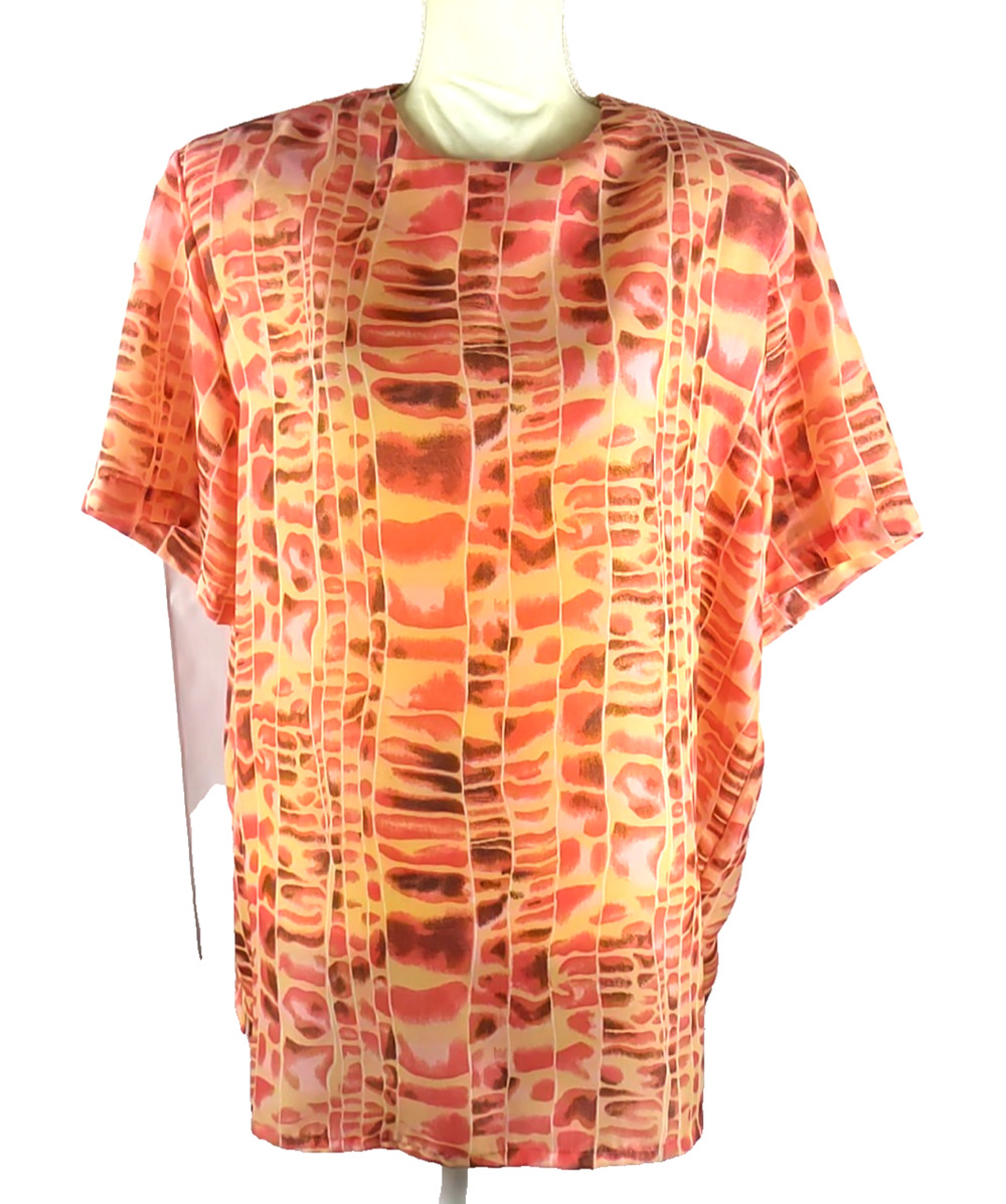 Jordon Women Shirt Suit Blouse Size 16 Orange Peach Career Business